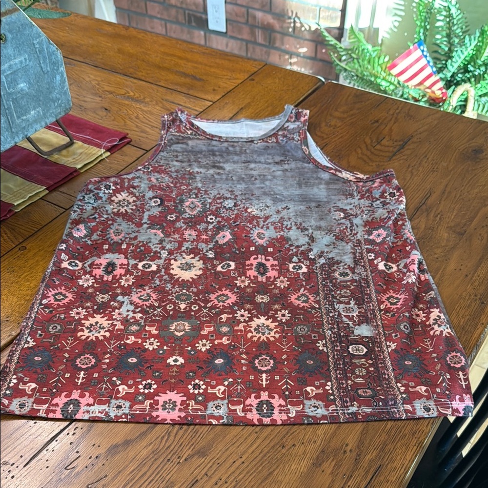 Bohemian Red Sleeveless Top